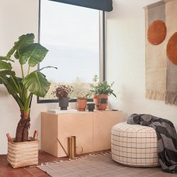 OYOY Grid Stor Puf - Offwhite 