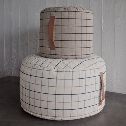 OYOY Grid Lille Puf - Clay