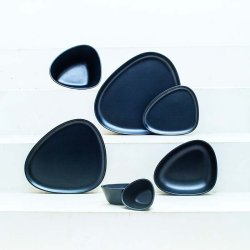 LindDNA Curve Stoneware - Lille Tallerken - Sort
