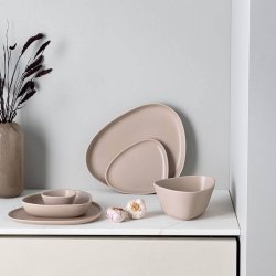 LindDNA Curve Stoneware - Frokosttallerken - Sand