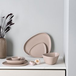 LindDNA Curve Stoneware - Middagstallerken - Sand