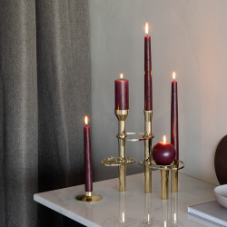 LindDNA Lind Curve Flower Lysestage Dekoration - Forgyldt