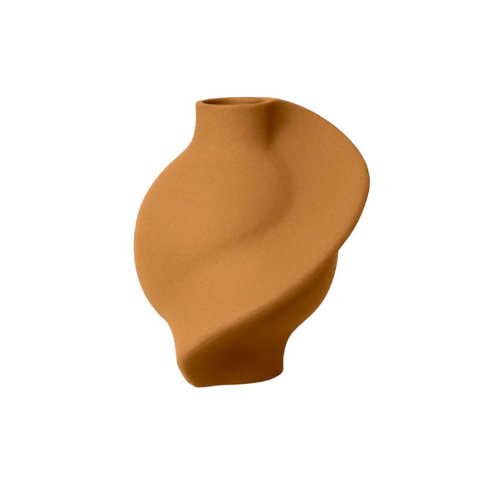 LOUISE ROE Ceramic Pirout Vase 01 - Sanded Ocker