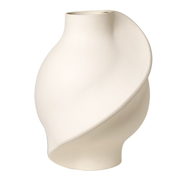 LOUISE ROE Ceramic Pirout Vase 02 - Raw White