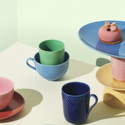 Lyngby Porceln - Rhombe Color Krus m. Hank - Mrk Bl