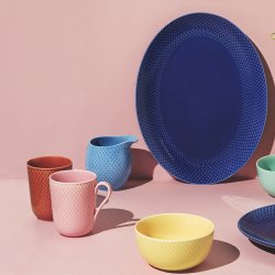 Lyngby Porceln - Rhombe Color Krus m. Hank - Rosa
