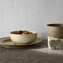 Lyngby Porcel�n Rhombe Earth Sk�l �13 cm Clay
