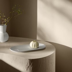 Lyngby Porcel�n Tura Ovalt Serveringsfad Hvid 34x14,5 cm