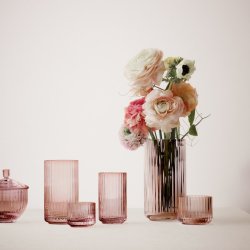 Lyngby Porceln Glas Vase - Burgundy - 15 cm