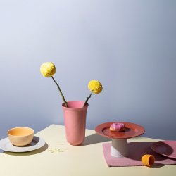 Lyngby Porceln - Rhombe Color Vase H20 cm - Rosa 