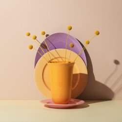 Lyngby Porceln - Rhombe Color Vase H20 cm - Gul 