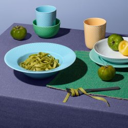 Lyngby Porceln - Rhombe Color Dyb Tallerken 24,5 cm - Turkis 