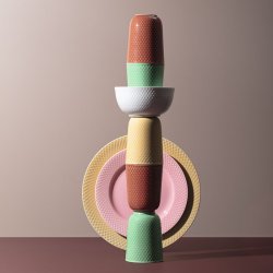 Lyngby Porceln - Rhombe Color Krus - Terracotta