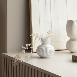 Lyngby Porceln Tura Vase H14,5 - Hvid