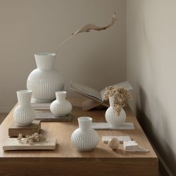Lyngby Porceln Tura Vase H14,5 - Hvid