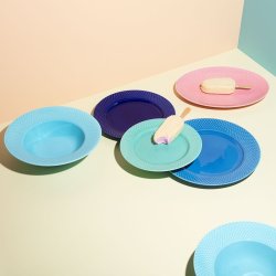 Lyngby Porceln - Rhombe Color Frokosttallerken 21 cm - Aqua