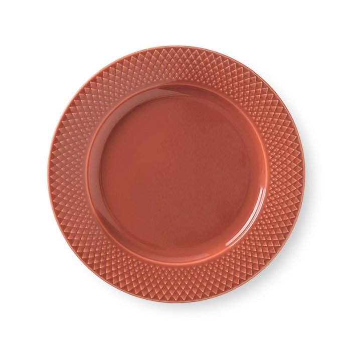 Lyngby Porceln - Rhombe Color Frokosttallerken 23 cm - Terracotta