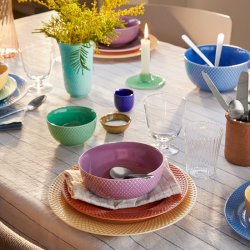 Lyngby Porcel�n - Rhombe Color Kronelysestage - Gr�n