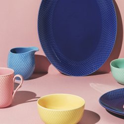 Lyngby Porceln - Rhombe Color Mlkekande - Bl