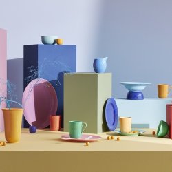 Lyngby Porceln - Rhombe Color Mlkekande - Bl