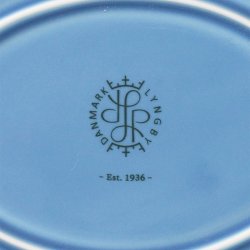 Lyngby Porceln - Rhombe Color Ovalt Serveringsfad - 28,5x21,5 cm - Bl