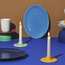 Lyngby Porceln - Rhombe Color Ovalt Serveringsfad - 28,5x21,5 cm - Bl