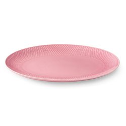 Lyngby Porceln - Rhombe Color Ovalt Serveringsfad - 28,5x21,5 cm - Rosa