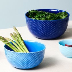 Lyngby Porceln - Rhombe Color Serveringsskl 22 cm - Mrkebl