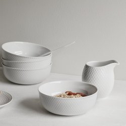 Lyngby Porceln - Rhombe Color Skl - 15,5 cm - Hvid