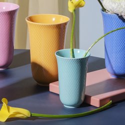 Lyngby Porceln - Rhombe Color Vase H15 cm - Aqua