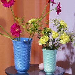 Lyngby Porceln - Rhombe Color Vase H15 cm - Aqua