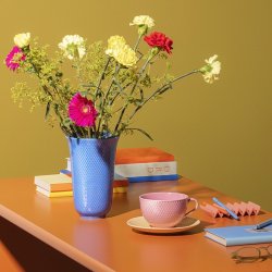 Lyngby Porceln - Rhombe Color Vase H20 cm - Bl