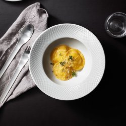 Lyngby Porceln Rhombe - Dyb Tallerken - 24,5 cm