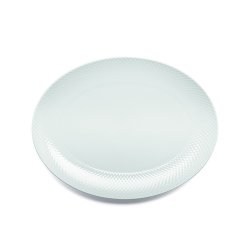 Lyngby Porceln - Rhombe Ovalt Serveringsfad - 35x26,5 cm