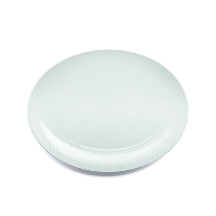 Lyngby Porceln - Rhombe Ovalt Serveringsfad - 35x26,5 cm