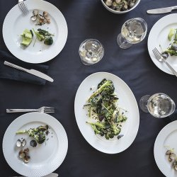 Lyngby Porceln - Rhombe Ovalt Serveringsfad - 35x26,5 cm