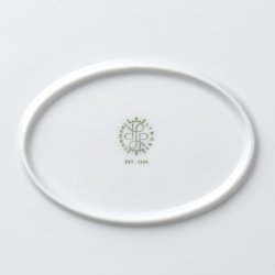 Lyngby Porceln - Rhombe Ovalt Serveringsfad - 42x32 cm