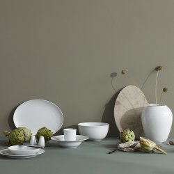 Lyngby Porceln - Rhombe Ovalt Serveringsfad - 42x32 cm