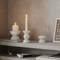 Lyngby Porceln - Tura Bloklysestage - Hvid