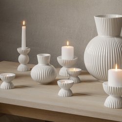 Lyngby Porceln - Tura Fyrfadsstage - Hvid