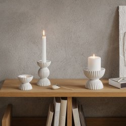 Lyngby Porceln - Tura Kronelysestage - Hvid