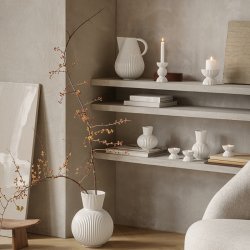 Lyngby Porceln - Tura Kronelysestage - Hvid