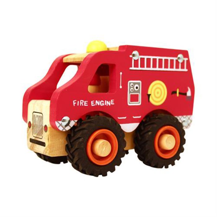 Magni Brandbil i Tr m/Gummihjul