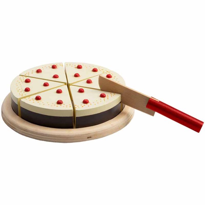 Magni Legetjskage i Tr m/ Velcro Gul Cheesecake med Topping