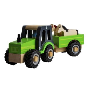 Magni Traktor i Tr m/ Anhnger & Dyr