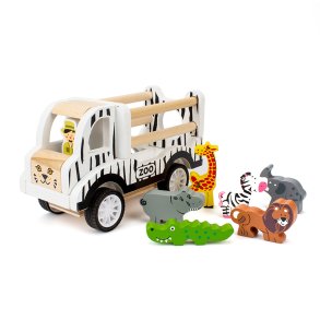 Magni ZOO Bil m/ Pull-back & 6 Safaridyr