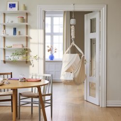 Membantu St m/ Slyngevugge Natur, Leelo02 Vuggemotor Beige &amp; Karmbeslag