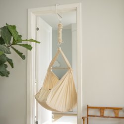 Membantu St m/ Slyngevugge Natur, Leelo02 Vuggemotor Beige &amp; Karmbeslag