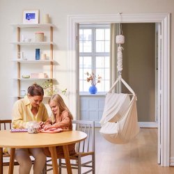 Membantu St m/ Slyngevugge Natur, Leelo02 Vuggemotor Beige &amp; Loftophng