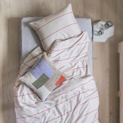 Mette Ditmer Sengetj ALIGN Bright Red/Sand 140x220 cm